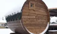 Баня бочка Мини с козырьком фото 3