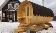 Баня бочка Стандарт  с крыльцом фото 6