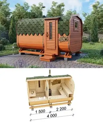 Баня квадробочка Люкс вход с боку Баня квадробочка Люкс вход с боку