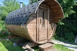 Баня бочка  люкс  с козырьком №305 фото 5