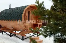 Баня бочка "люкс с крыльцом" № 342 фото 1