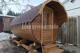 Баня бочка 3 метра + 50см козырек №330 фото 2