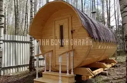 Баня бочка "люкс с козырьком" #296 фото 6