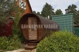 Баня бочка люкс с козырьком #321 фото 4