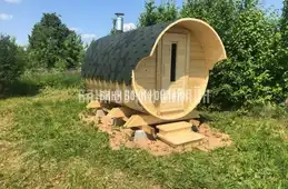 Баня бочка стандарт с козырьком № 334 фото 1