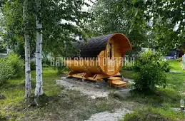 Баня бочка люкс с козырьком #324 фото 3